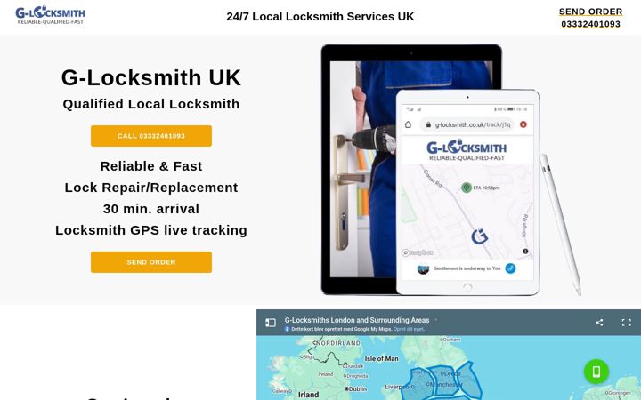 Zrzut ekranu g-locksmith.co.uk