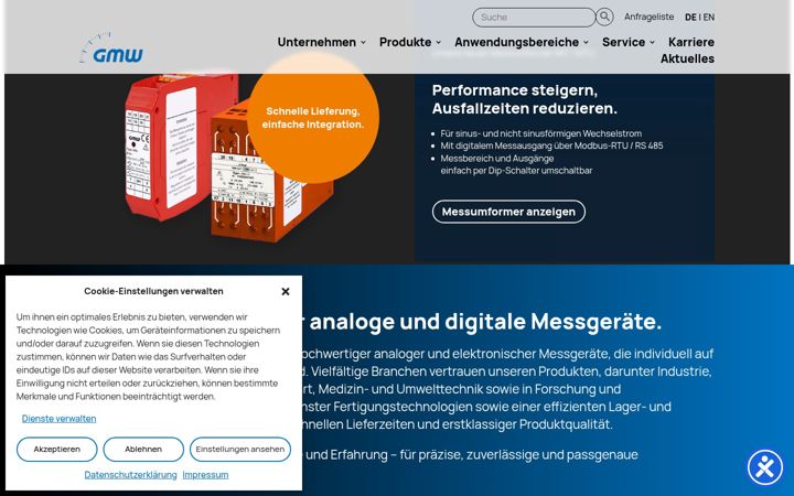 Posnetek zaslona g-mw.de