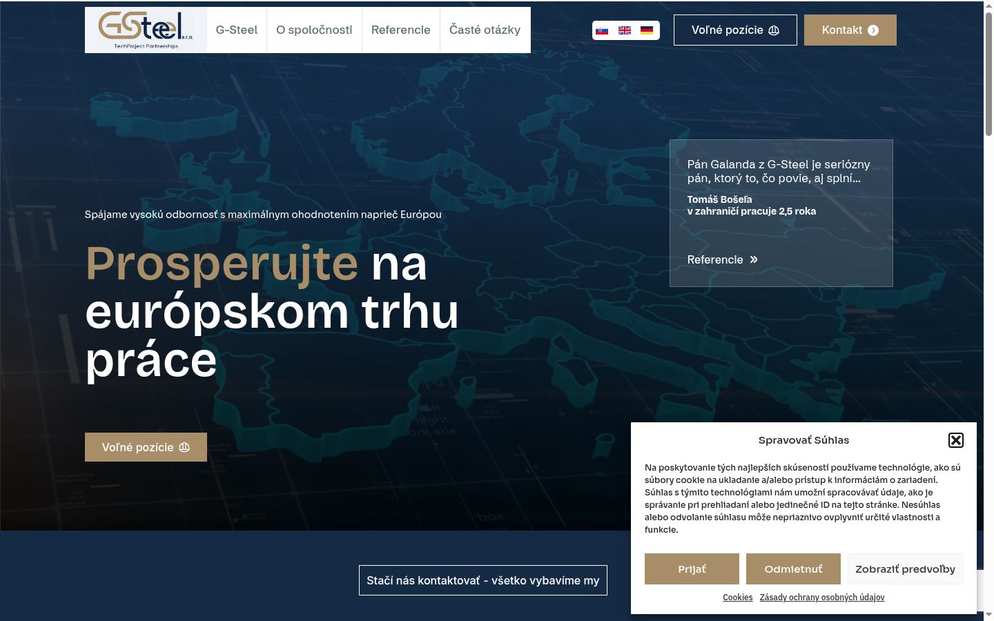 Snímek obrazovky baneru souhlasu zobrazeného před jakoukoli interakcí