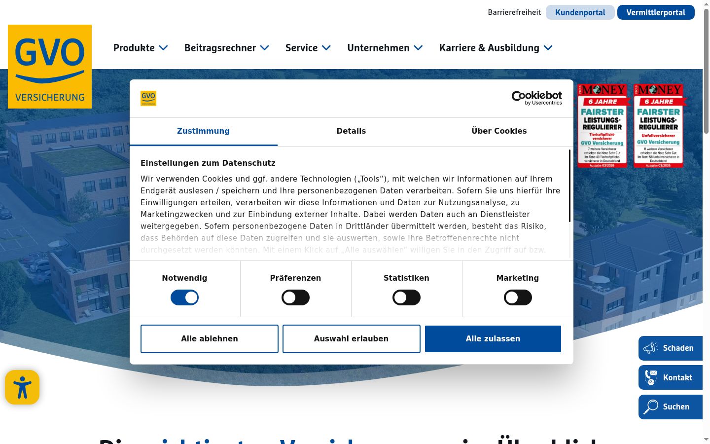 Screenshot tal-banner tal-kunsens muri qabel kwalunkwe interazzjoni