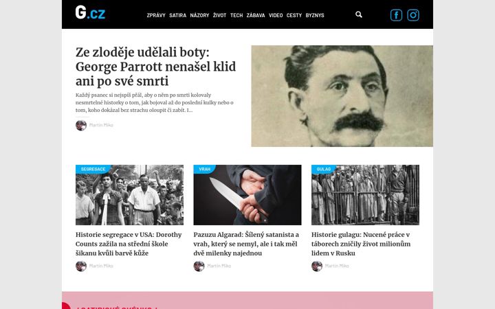 Screenshot of g.cz