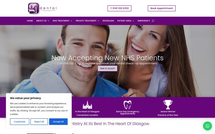 Screenshot of g1dental.com
