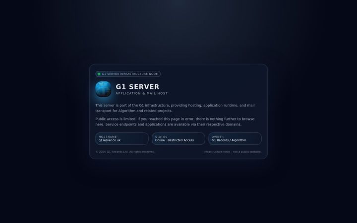 Screenshot of g1server.co.uk