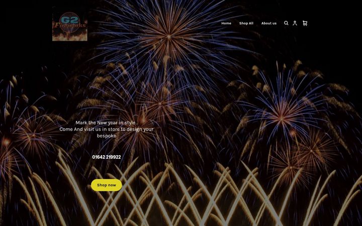 Screenshot of g2fireworks.co.uk