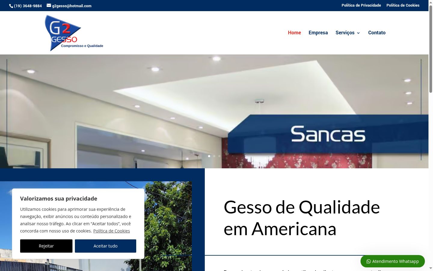 Captura de ecrã do banner de consentimento apresentado antes de qualquer interação