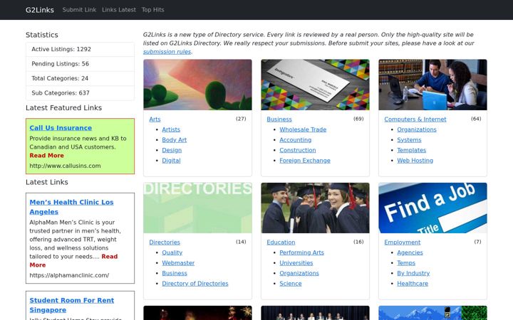 Screenshot of g2links.com