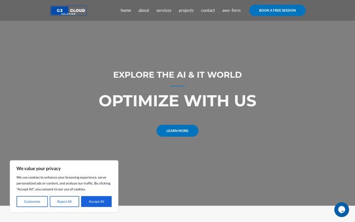 Screenshot of g3cloudsolution.com