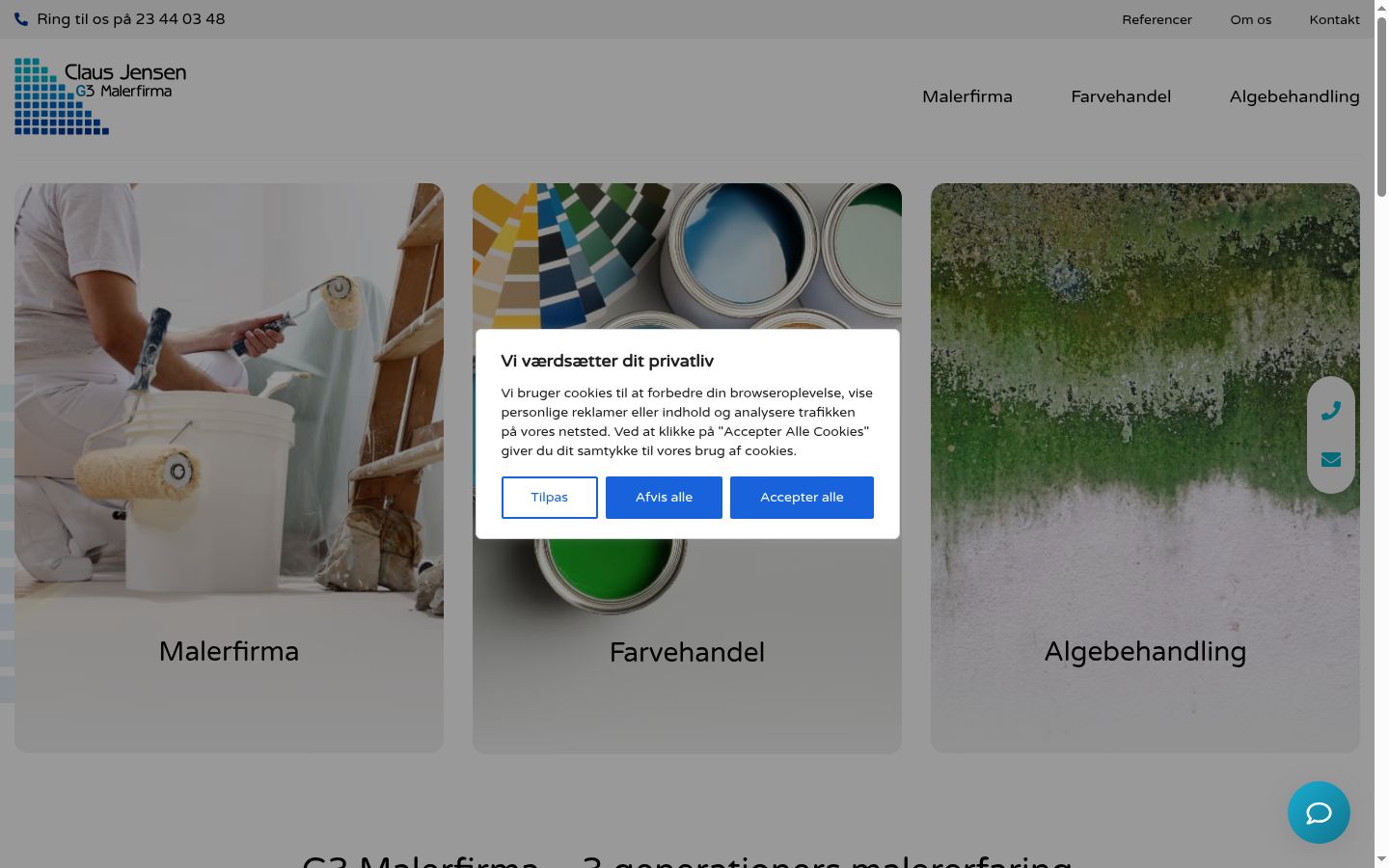 Screenshot of the consent banner shown before any interaction