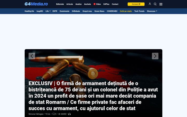 Posnetek zaslona g4media.ro