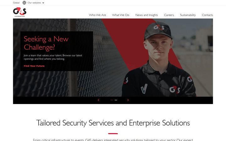 Skärmbild av g4s.com