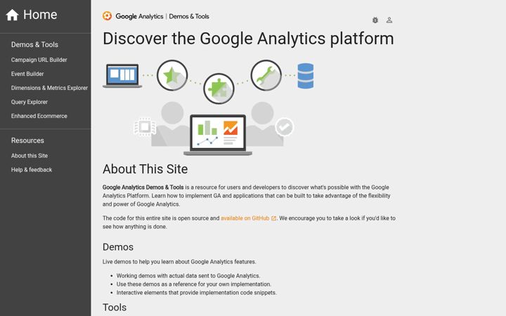Screenshot of ga-dev-tools.google