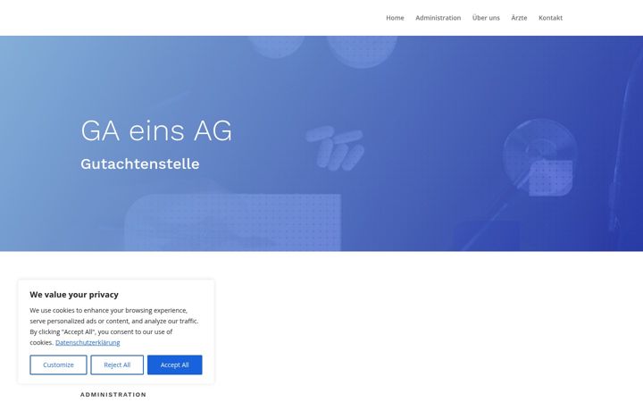 Screenshot of ga-eins.ch