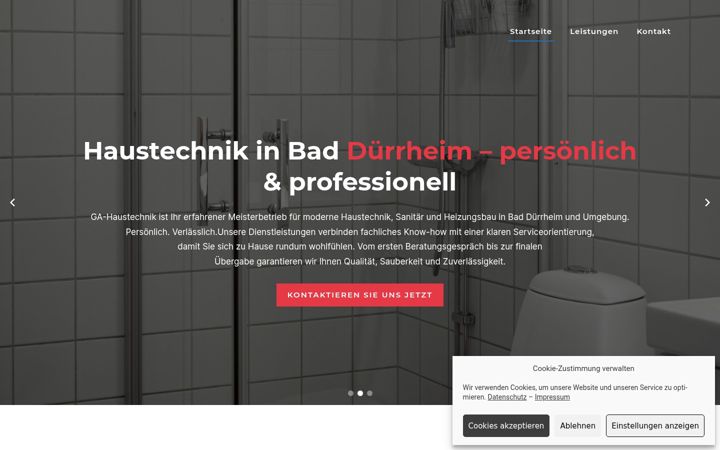 Posnetek zaslona ga-haustechnik.de