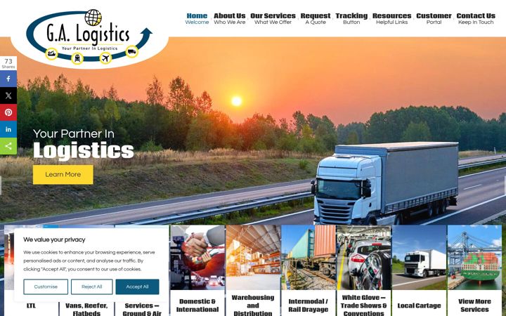 Screenshot of ga-logistics.net