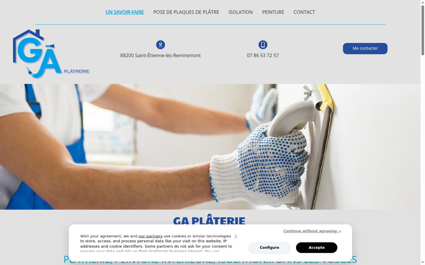 Screenshot of the consent banner shown before any interaction