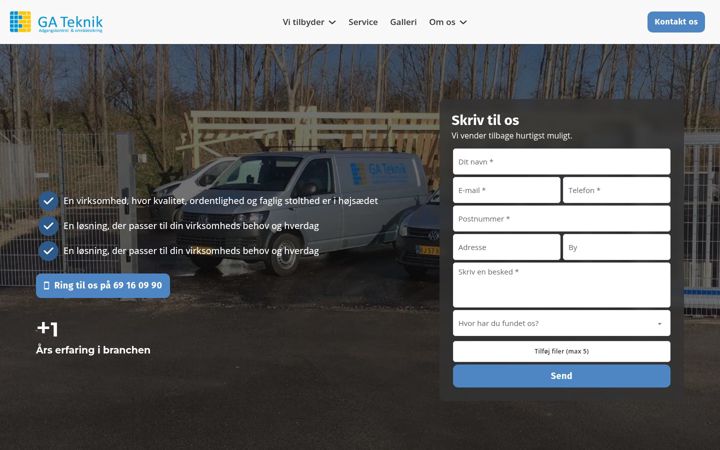 Screenshot of ga-teknik.dk