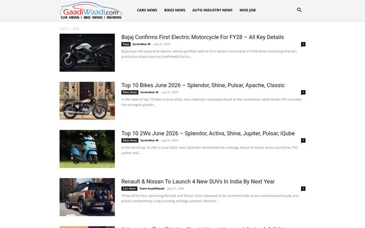 Screenshot of gaadiwaadi.com