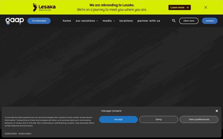 Screenshot of gaap.co.za