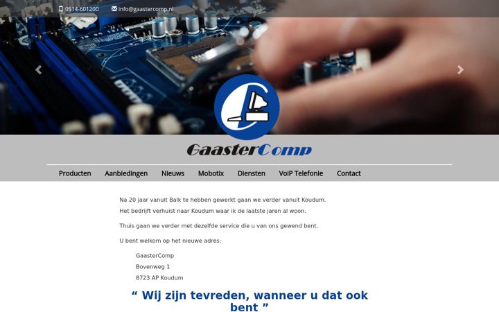 Screenshot of gaastercomp.nl