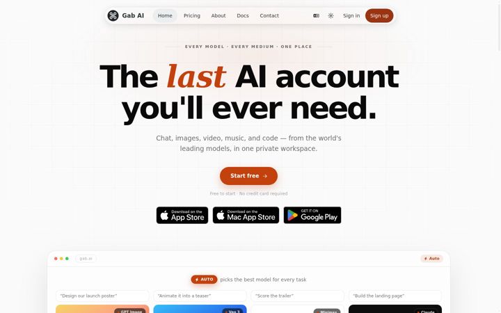 Screenshot of gab.ai