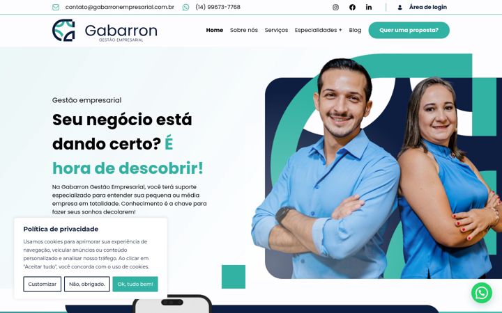 Screenshot of gabarronempresarial.com.br