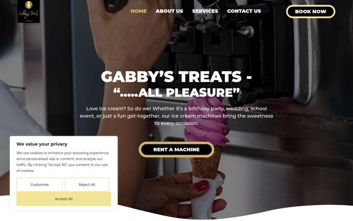 Screenshot von gabbystreats.co.uk