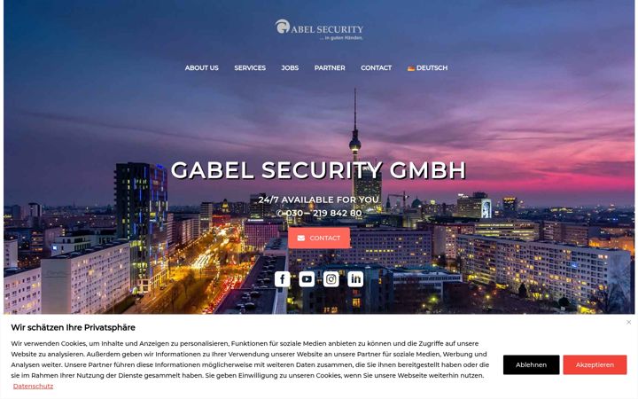 Snímek obrazovky gabel-security.de