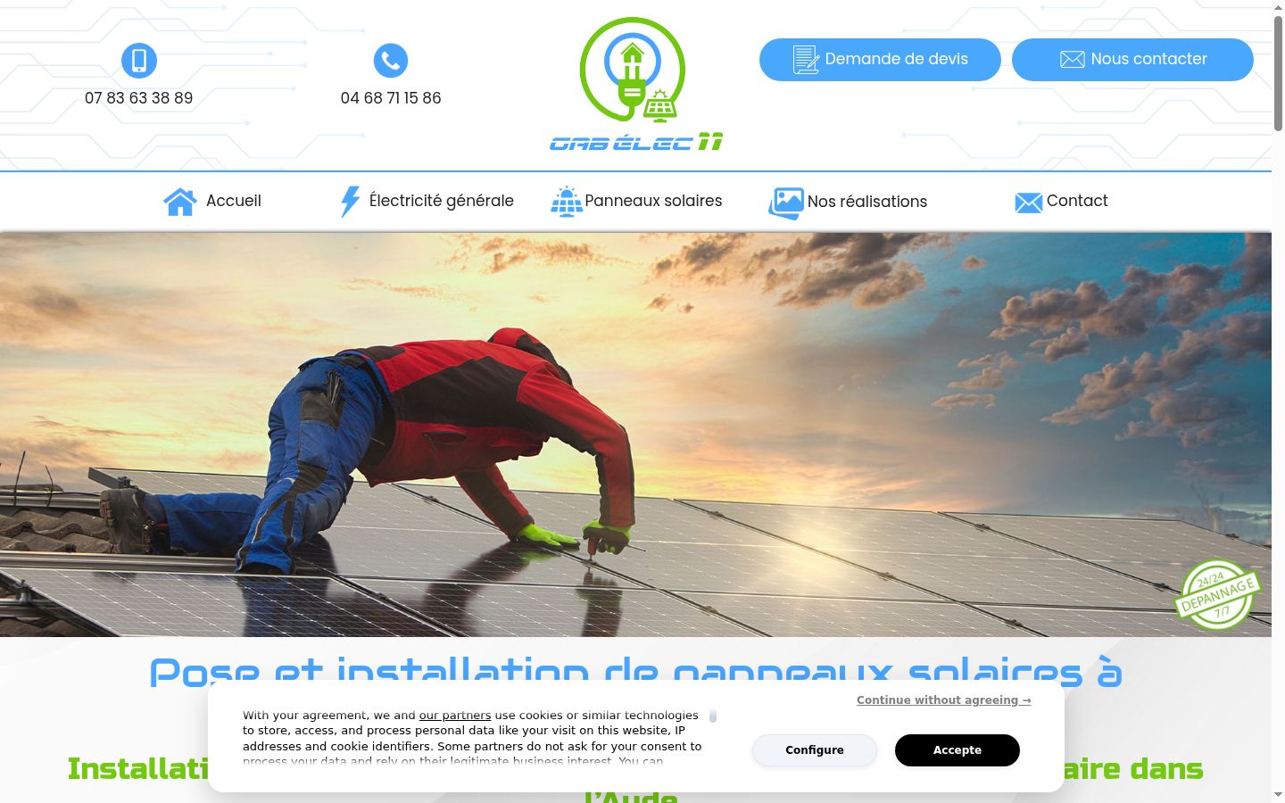 Screenshot of the consent banner shown before any interaction