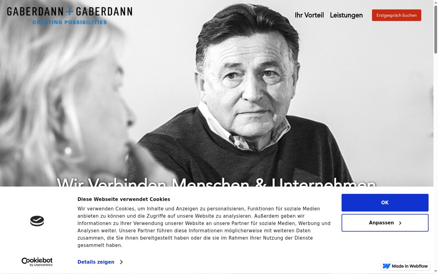 Screenshot of the consent banner shown before any interaction