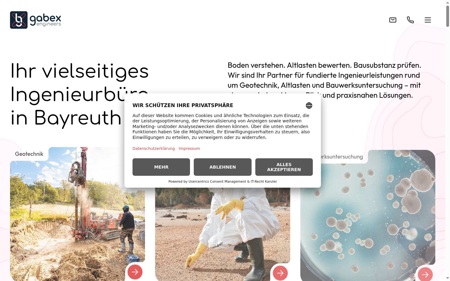 Screenshot del banner di consenso mostrato prima di qualsiasi interazione