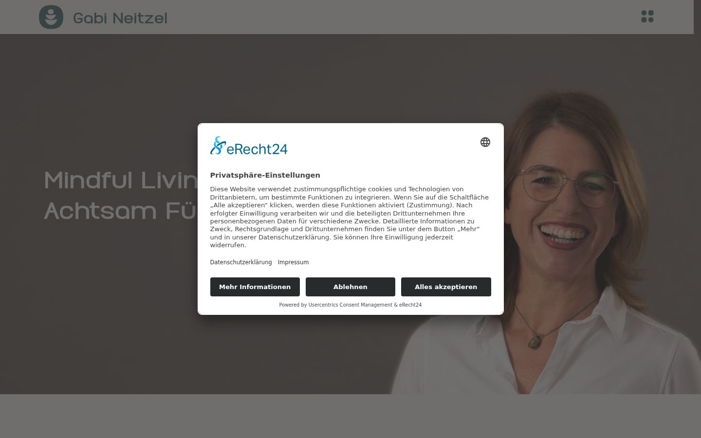 Screenshot of the consent banner shown before any interaction