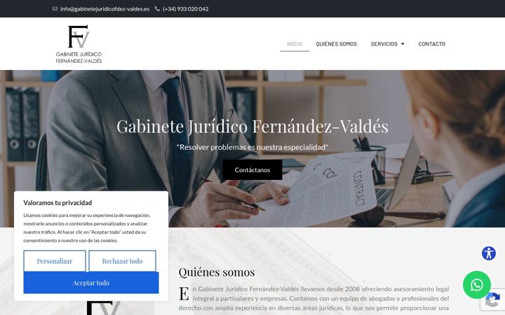 Screenshot of gabinetejuridicofernandezvaldes.com
