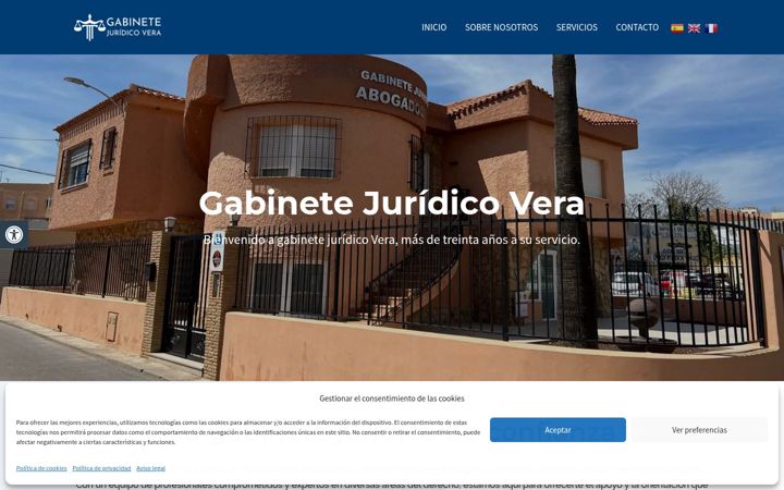 Screenshot of gabinetejuridicovera.com