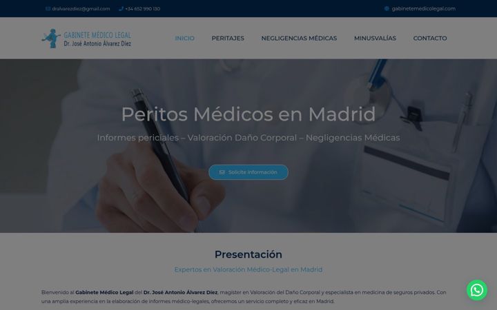 Screenshot of gabinetemedicolegal.com
