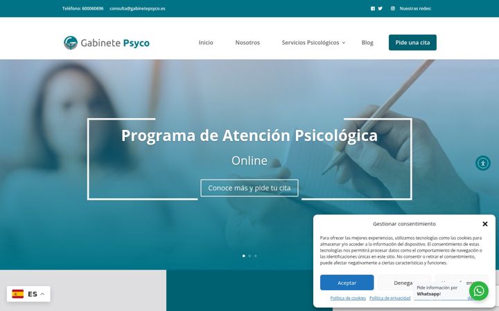 Screenshot of gabinetepsyco.es