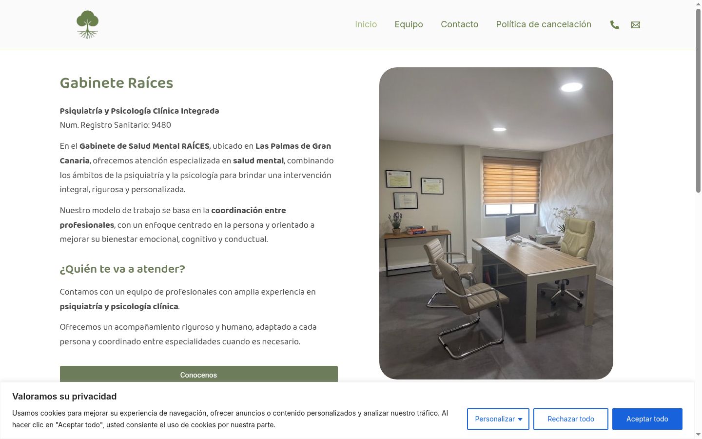 Screenshot of the consent banner shown before any interaction
