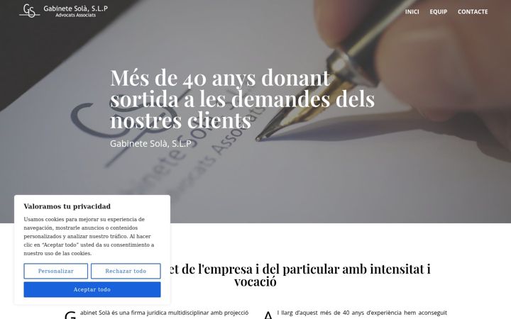 Screenshot of gabinetesola.com