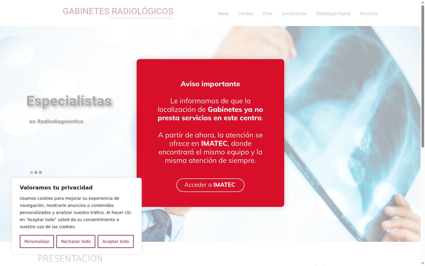 Screenshot of the consent banner shown before any interaction