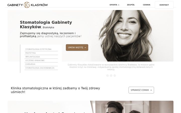 Snímek obrazovky gabinetyklasykow.pl