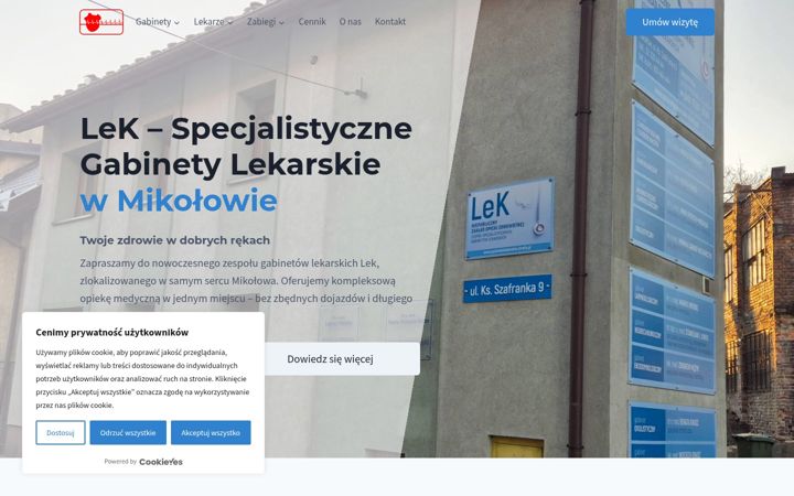Screenshot of gabinetylek.pl