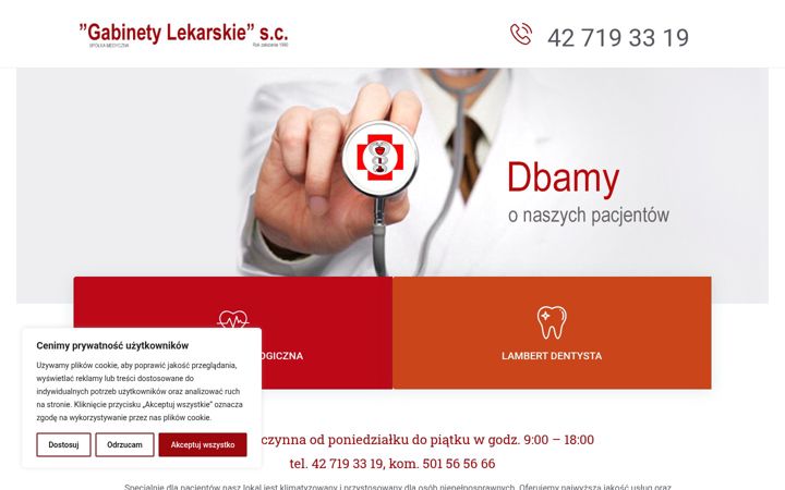 Screenshot of gabinetylekarskieglowno.pl