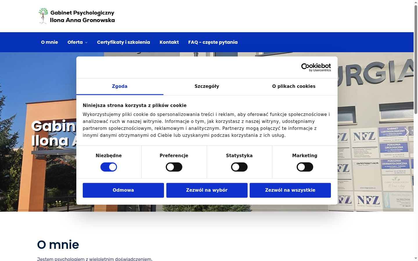 Screenshot of the consent banner shown before any interaction