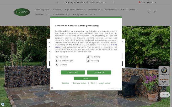 Screenshot of gabiona.at