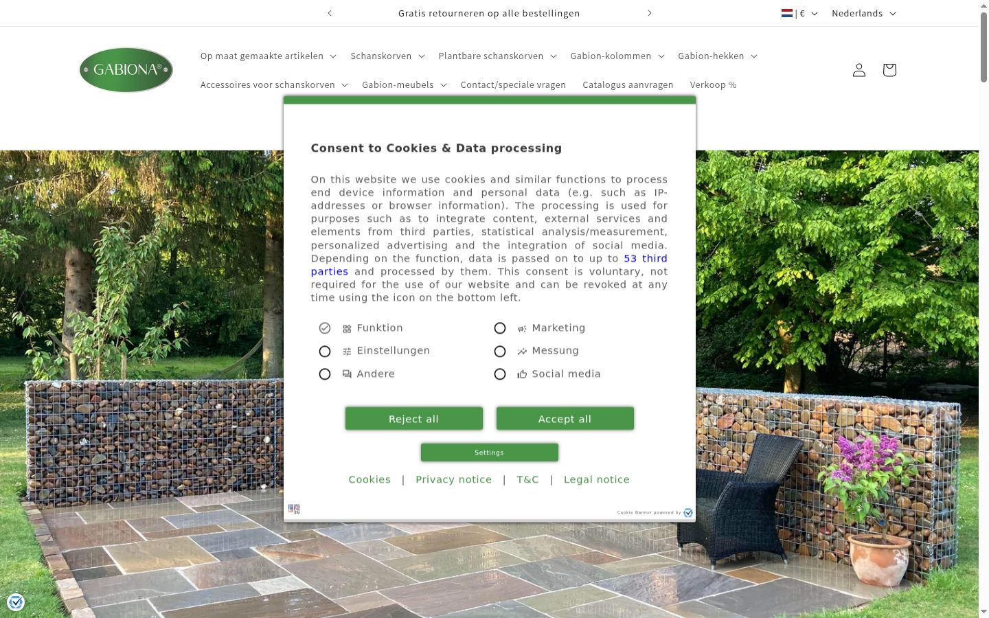 Sutikimo reklamjuostės, rodytos prieš bet kokią sąveiką, ekrano kopija