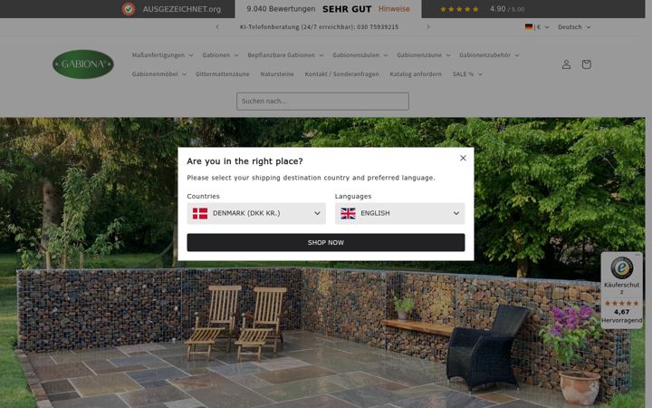 Screenshot of gabiona.pl
