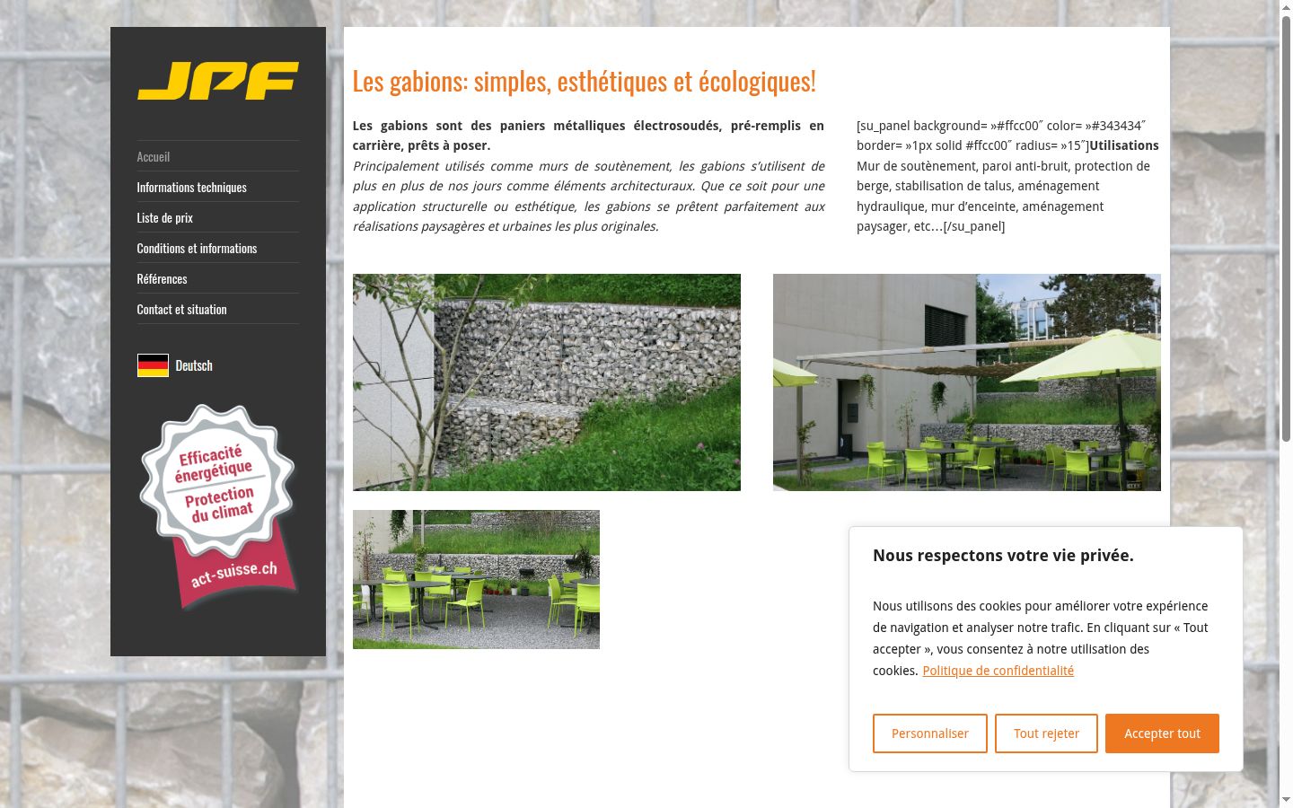 Screenshot des Einwilligungsbanners vor jeglicher Interaktion