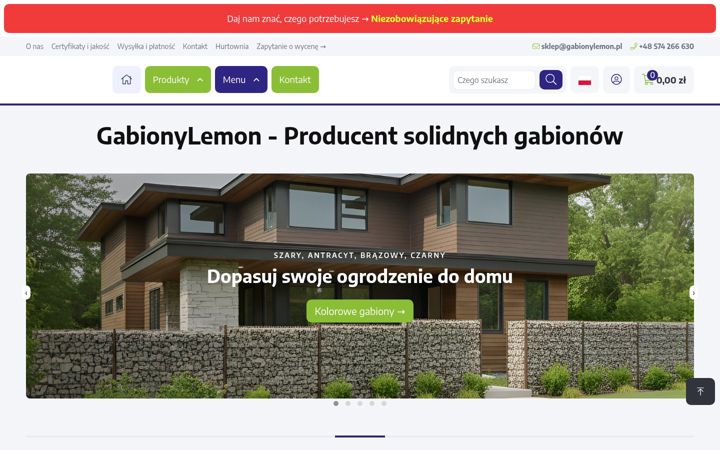 Screenshot of gabionylemon.pl