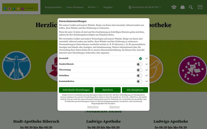 Screenshot of gablerapotheke.de