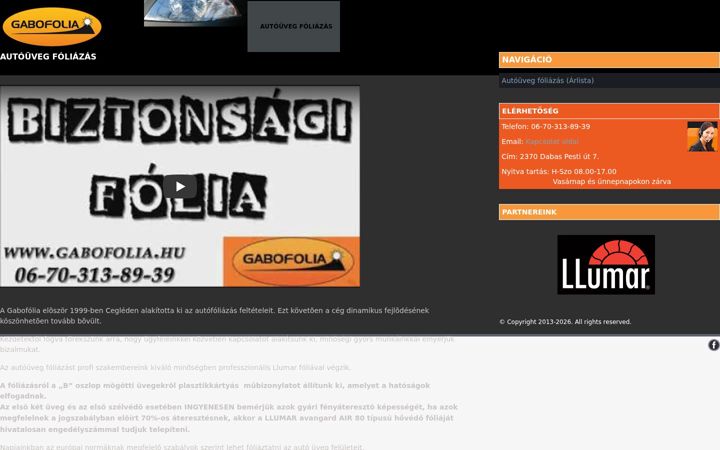 Screenshot of gabofolia.hu