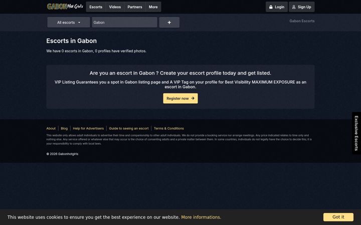 Screenshot of gabonhotgirls.com